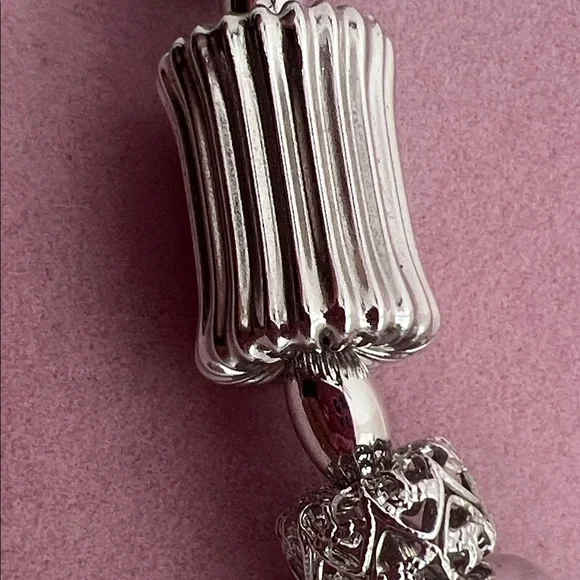 Monet Silver Textured Bead Choker Necklace - Picture 4 of 6